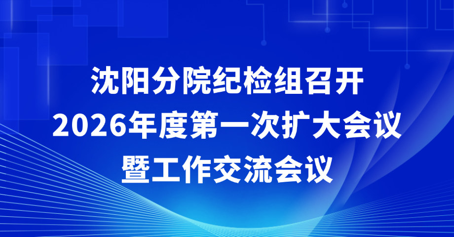 沈阳分院纪检组召开2026年度第一次扩大会议暨工作交流会议