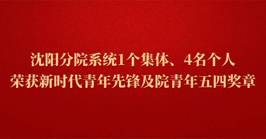 沈阳分院系统1个集体、4名个人荣获新时代青年先锋及院青年五四奖章